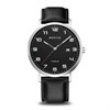 BERING 16040-402 Titanium Black Leather Strap Watch - W74281