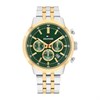 Tommy Hilfiger 1710754 Dual Time Two Tone Green Dial Bracelet Watch - W95448