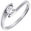 9ct White Gold Diamond Twist Solitaire Ring - 1/3ct - X10054