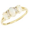 9ct Gold Triple Opal And Diamond Ring - X10723