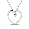 9ct White Gold Diamond Heart Pendant And Chain - X50592