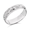 9ct White Gold Beaded Swirls Wedding Ring - 6mm - Size Z+1 - Z09936