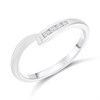 9ct White Gold Diamond Set Shaped Wedding Ring - Size O Only - Z10686