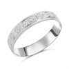 9ct White Gold Diamond Cut Wedding Ring - 4mm - size R - Z15637