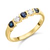 9ct White Gold Five Stone Sapphire And Diamond Ring - Z2401