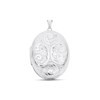 Silver Engraved Oval Photo Locket - Z4041