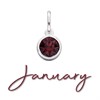 Silver Dark Red Cubic Zirconia Birthstone Charm - January - Z4201