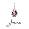 Silver Light Pink Cubic Zirconia Birthstone Charm - June - Z4206