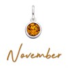 Silver Yellow Cubic Zirconia Birthstone Charm - November - Z4211