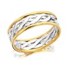 9ct Two Colour Gold Weave Wedding Ring - 6mm - Size H Only - Z50404