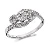 9ct White Gold Diamond Trilogy Crossover Cluster Ring - 1/2ct - Z50747
