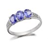 9ct White Gold Diamond And Tanzanite Ring - Size V - Z51105