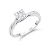 9ct White Gold Diamond Cluster Ring - 15pts - Size H - Z51108