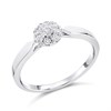 9ct White Gold Diamond Cluster Ring - 1/4ct - Size K - Z51118
