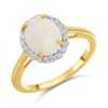 9ct Gold Opal And Diamond Cluster Ring - 1/4ct SIZE R - Z51121