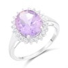 9ct White Gold 4.1ct Amethyst And 1/2ct Diamond Cluster Ring - Z51152