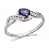 9ct White Gold Sapphire And Diamond Twist Ring - Size X - Z51165