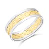 9ct Two Colour Gold Weave Wedding Ring - 6mm - Size Q - Z51176