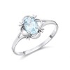 9ct White Gold Oval Blue Topaz Ring- Size Y - Z51178
