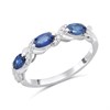 9ct White Gold Sapphire And Diamond Plait Ring - 10pts - Z51185