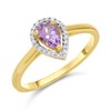 9ct Gold Amethyst And Diamond Cluster Ring - 7pts- Size V only - Z51204