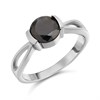 Silver Open Shoulder Solitaire Black Diamond Ring, 1.50cts - Z51205