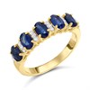 9ct Gold Oval Sapphire And Diamond Half Hoop Ring - Z51207