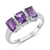 White Gold Diamond And Amethyst Ring - Z51210
