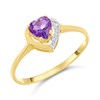 9ct Gold Amethyst And Pavé Heart Ring - Z51216