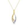 9ct Gold two tone Cubic Zirconia Open Marquise Necklace - Z51222