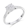 9ct White Gold Single Stone-Look Diamond Cluster Ring, 1/2ct- Size I - Z51230