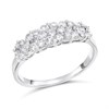 9ct White Gold 1 Carat Diamond Cluster Band Ring - Z5129