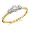 9ct Gold Diamond Trilogy Cluster Ring - 30pts - d5909