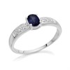 9ct White Gold Sapphire And Diamond Band Ring - 5pts - EXCLUSIVE - d63127