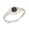9ct Gold Two Colour Sapphire And Diamond Crossover Ring - d71144