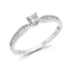 9ct White Gold Princess Cut Diamond Ring - 1/3ct - AGI Certificated - d71172