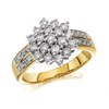 9ct Gold 1 Carat Diamond Cluster Ring - d9214