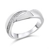 My Diamonds Silver Diamond Crossover Band Ring - d99146