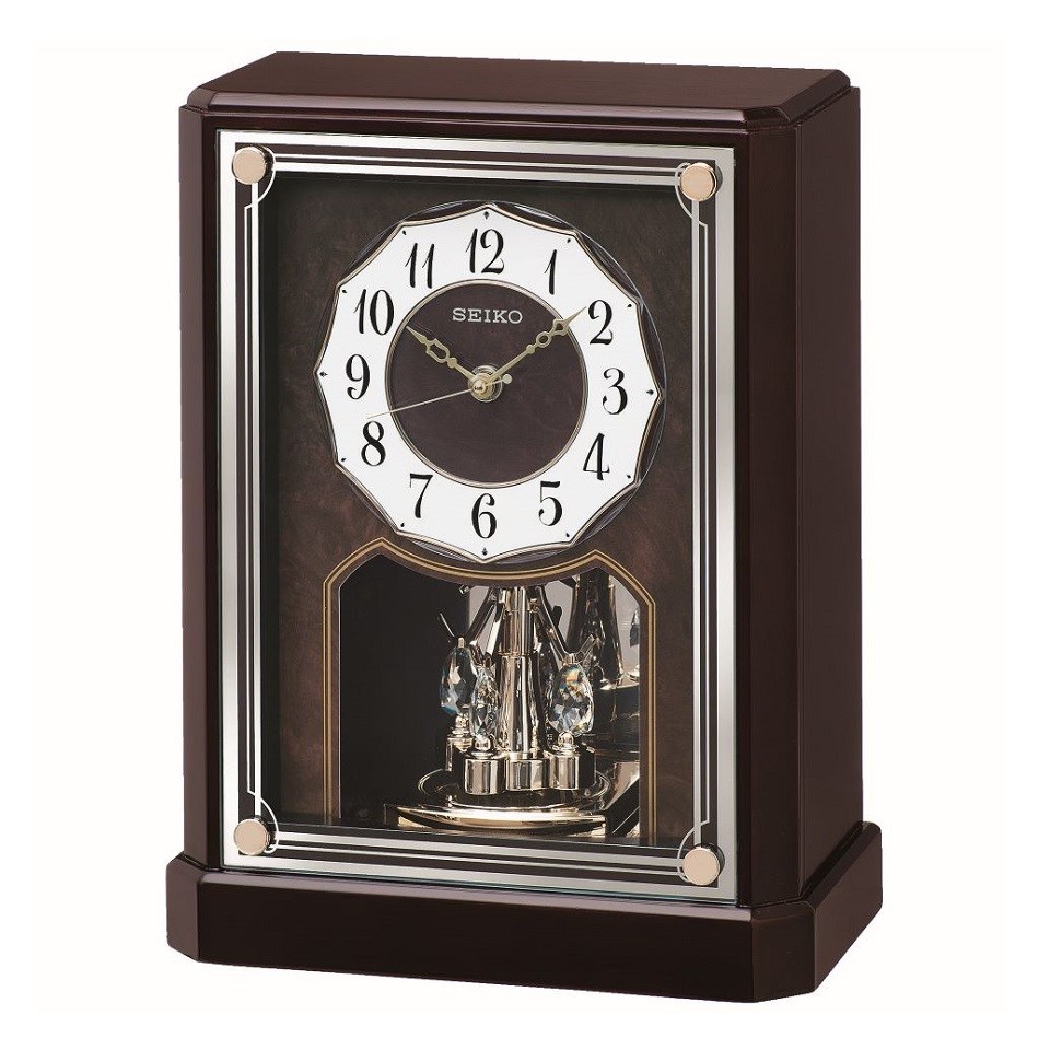 Seiko QXN233B Wooden Mantel Clock C18104 F.Hinds Jewellers