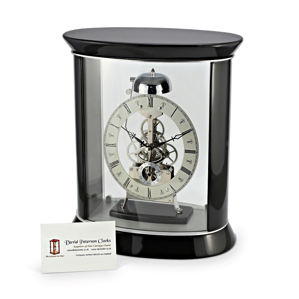 David Peterson SKC12/S Black Chrome Skeleton Mantel Clock C18113 F