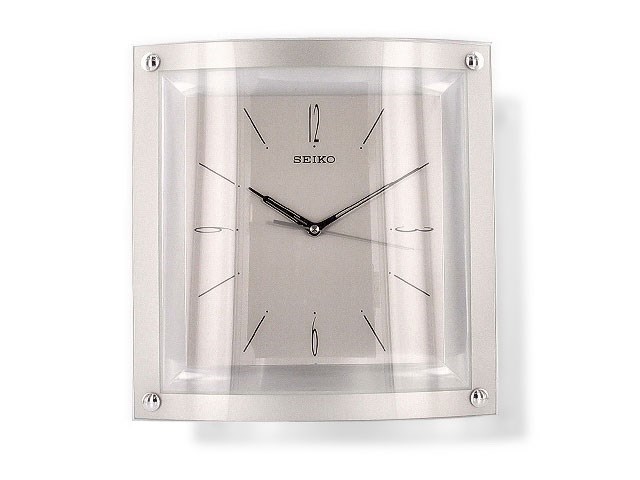 Seiko QXA330S Silver Tone Glass Wall Clock - C5919  Jewellers