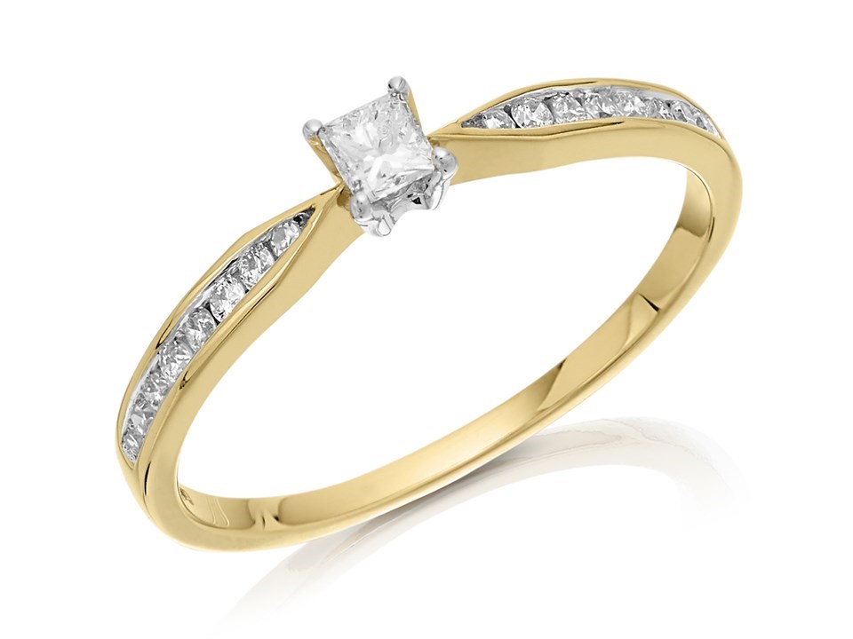 Engagement Diamond Ring Princess Cut 14 Karat Yellow Gold – LeJean`s Fine  Jewelers