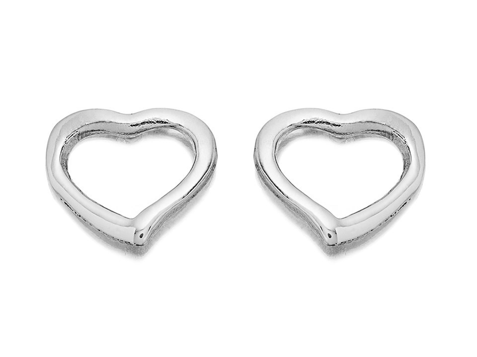 Silver Heart Stud Earrings - 10mm - F0211 | F.Hinds Jewellers