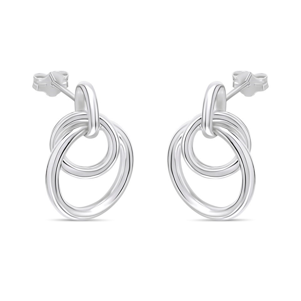 925 Sterling Silver Plated Ripple Drop Earrings – Fashion Jewelry Gift E180