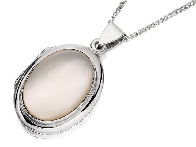 mother of pearl locket necklace