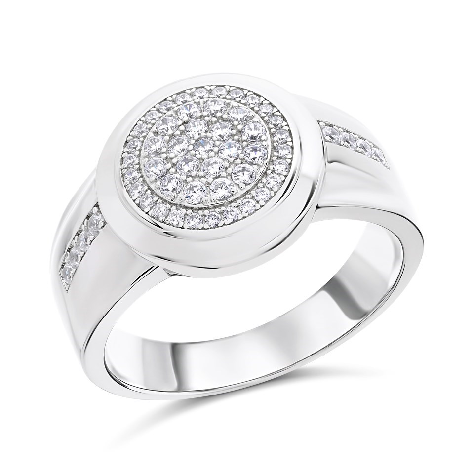 Men's 925 Sterling Silver & Cubic Zirconia Eternity Ring - Brilliant Cut (Sizes 8-12, Gift Boxed)