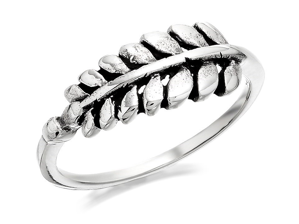 Silver Leaf Ring F5408 F Hinds Jewellers