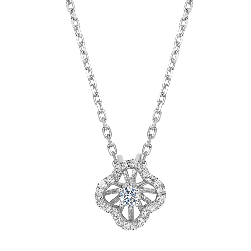 Fei Liu Silver Cubic Zirconia Cascade Necklace - F7116 | F