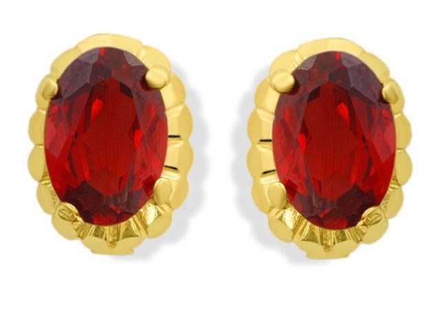 9ct Yellow Gold Garnet Earrings GA213  Jeeba Jewellery