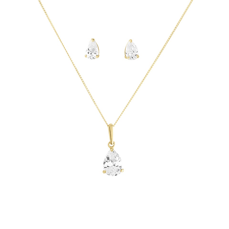 Buy Elean Round Diamond Pendant Earring Set Online